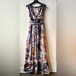 Max & Co Abstract Print Maxi Dress Fully Lined with Belt